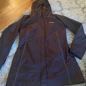 New women’s large, longer, brown rain coat